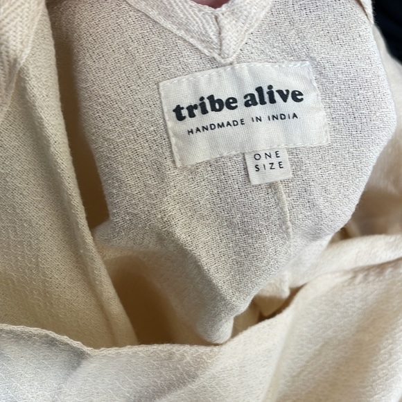 Tribe Alive Pink Tan Cotton Caftan OS Cover up - Picture 4 of 4
